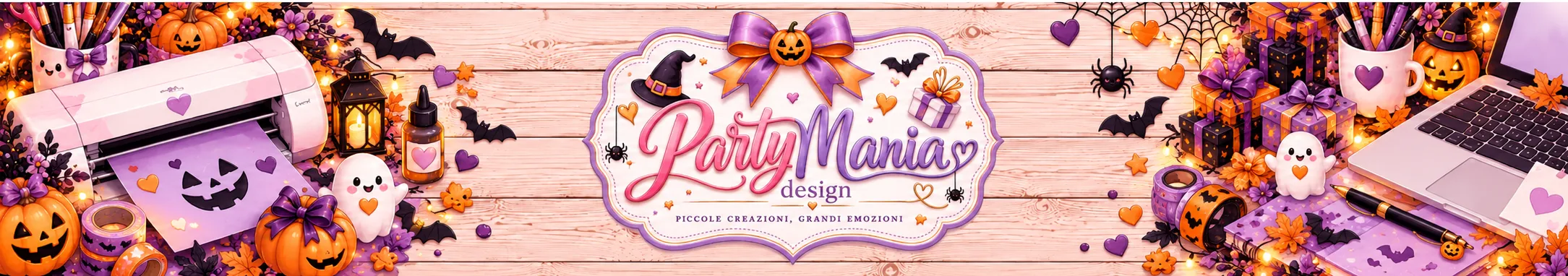 Logo Party mania design a tema Halloween